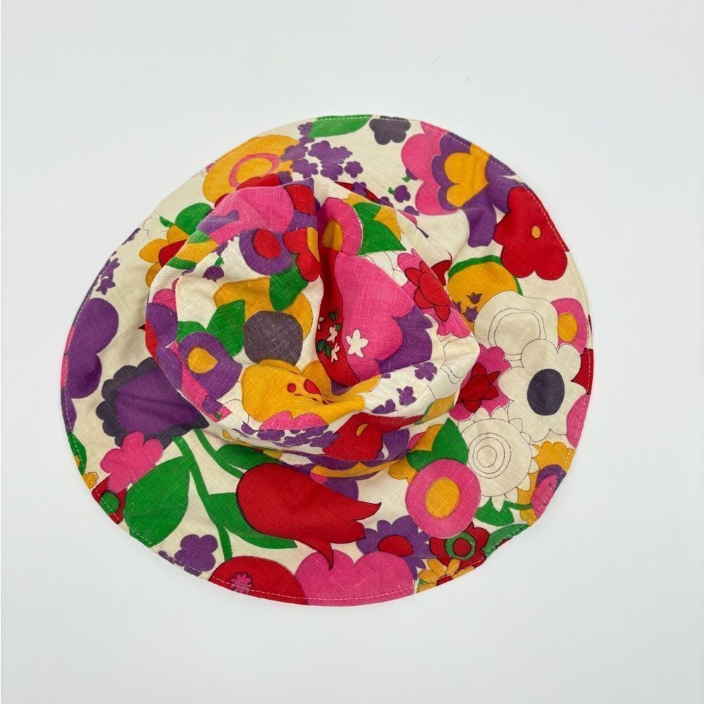 Vintage retro Floral Bucket Hat - Picture 3 of 4